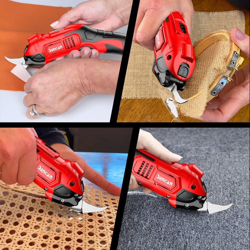 SENCAN Electric Scissors for Cutting Fabric, Cardboard & Plastic, Sewing Crafting Cardboard Heavy Duty Cordless Shears Cutting Tool with 2 Replacement Blades - Image 5